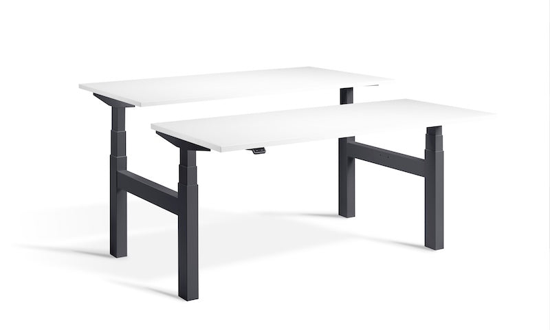 Lavoro Design Duo Adjustable Desk, Anthracite Frame, Solid Top