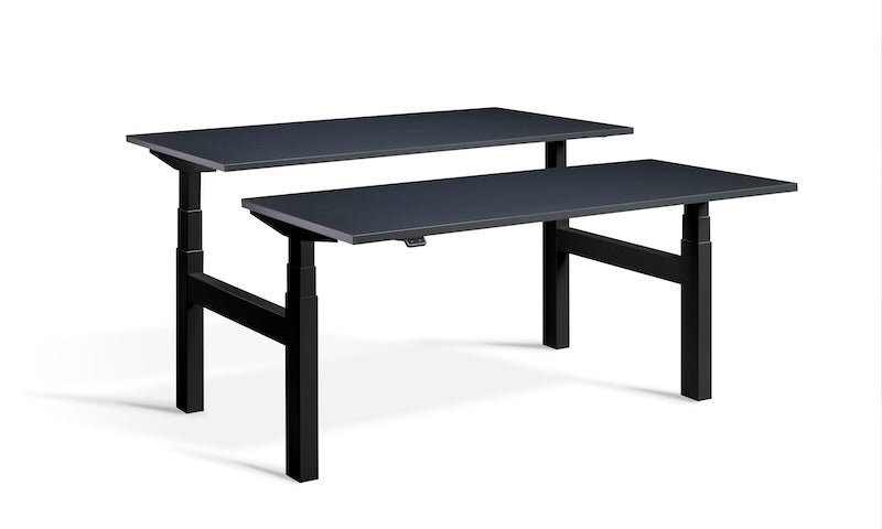 Lavoro Design Duo Adjustable Desk, Black Frame, Solid Top