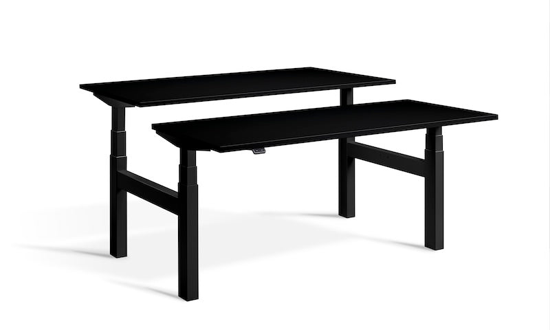 Lavoro Design Duo Adjustable Desk, Black Frame, Solid Top