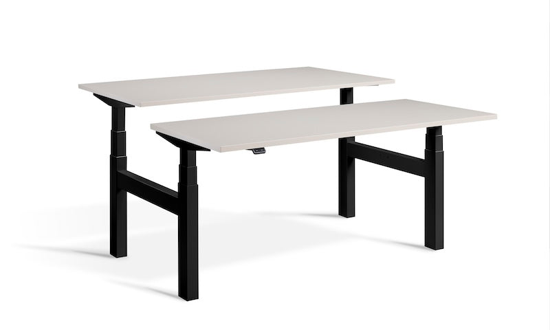 Lavoro Design Duo Adjustable Desk, Black Frame, Solid Top