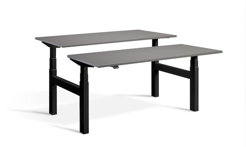 Lavoro Design Duo Adjustable Desk, Black Frame, Solid Top