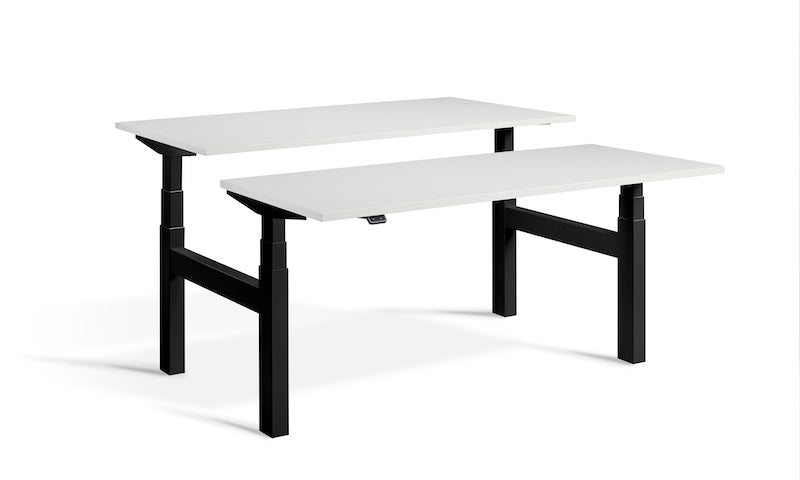 Lavoro Design Duo Adjustable Desk, Black Frame, Solid Top