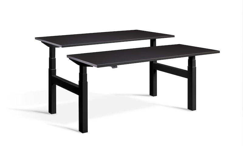 Lavoro Design Duo Adjustable Desk, Black Frame, Solid Top