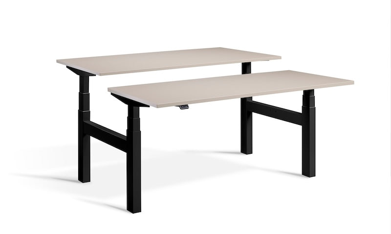 Lavoro Design Duo Adjustable Desk, Black Frame, Solid Top