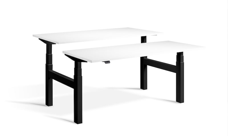 Lavoro Design Duo Adjustable Desk, Black Frame, Solid Top