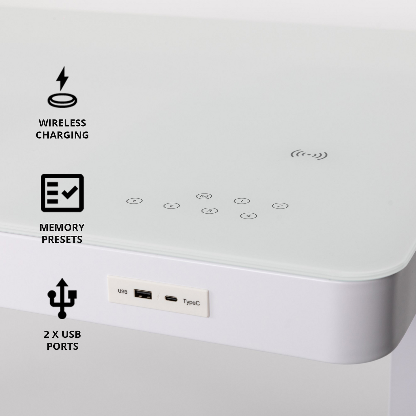 Smart Desk Height Adjustable (Glass Top)