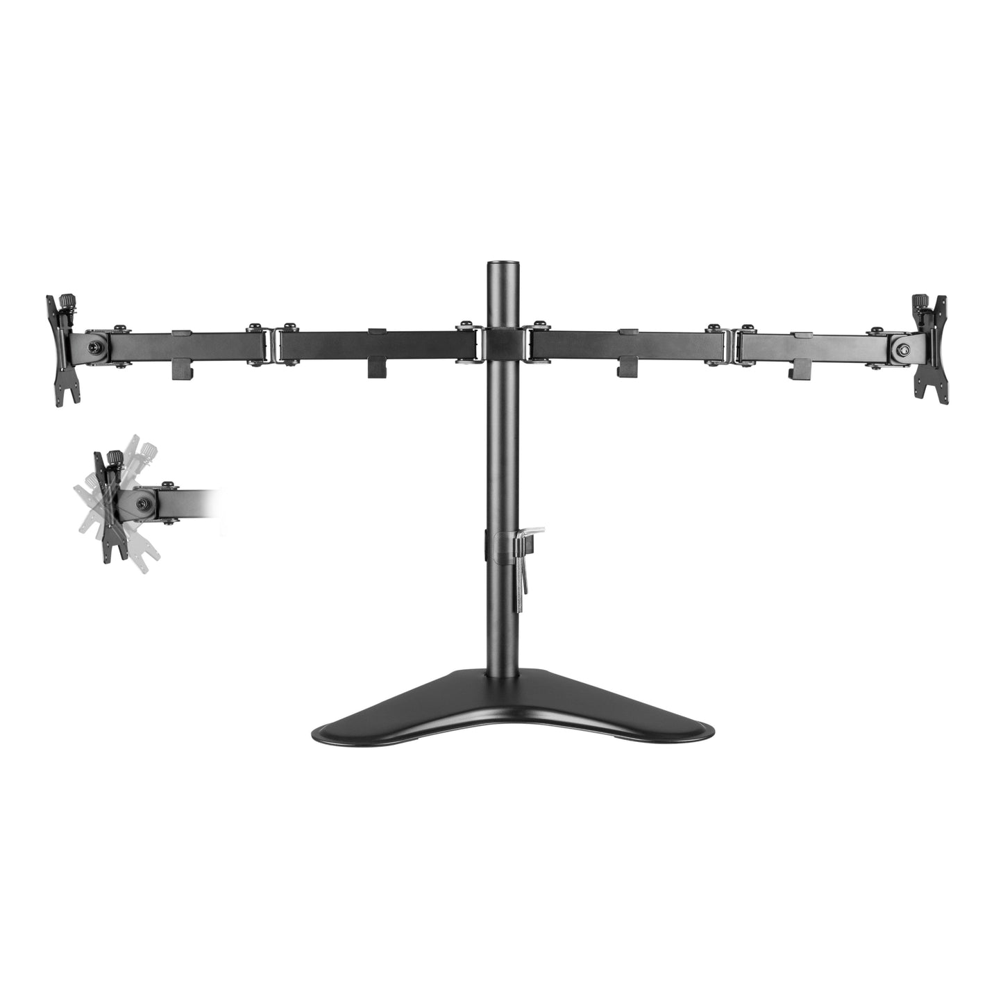 ProperAV Desk Monitor Mount 17" - 34" Dual Swing Arm Freestanding Base VESA Max 100x100