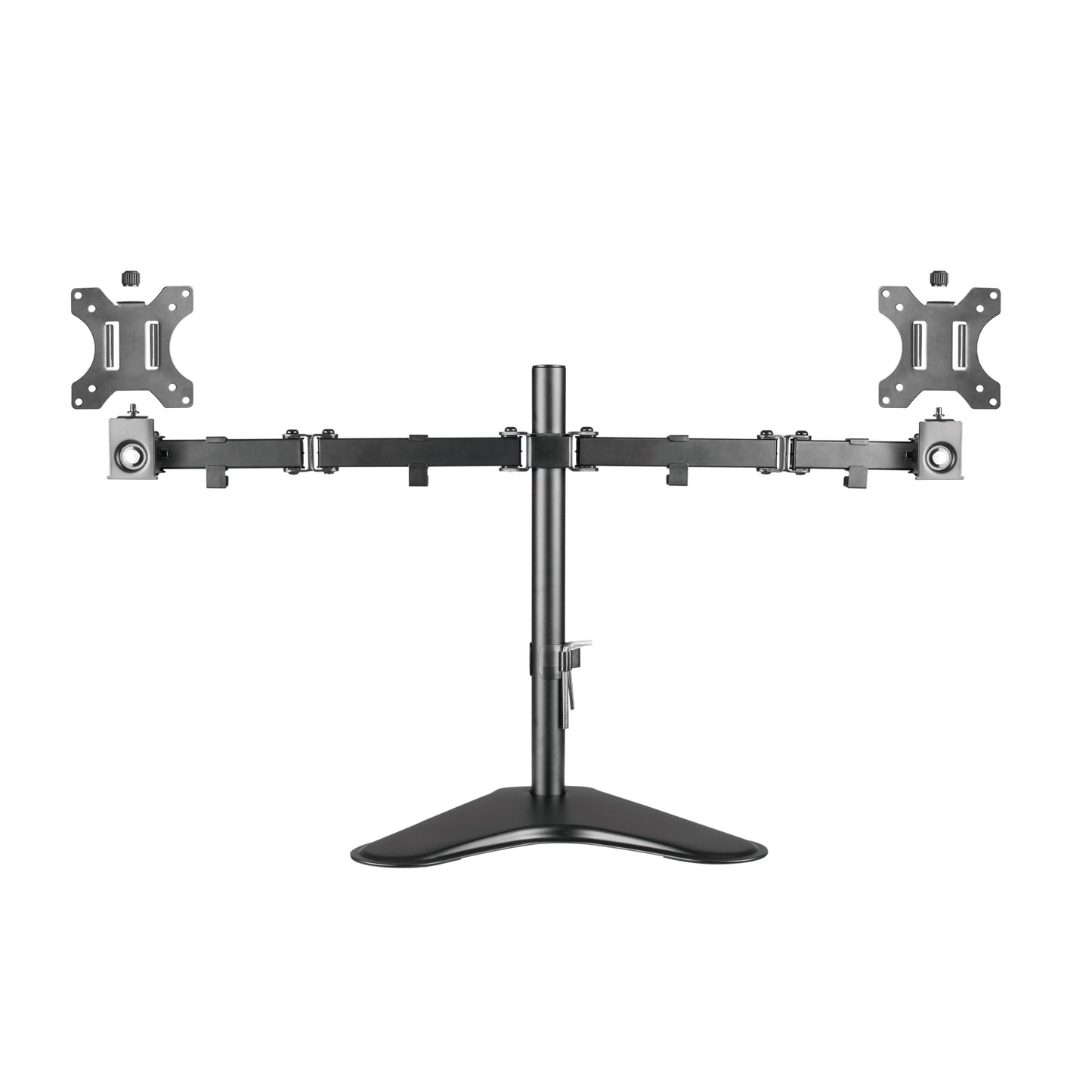 ProperAV Desk Monitor Mount 17" - 34" Dual Swing Arm Freestanding Base VESA Max 100x100