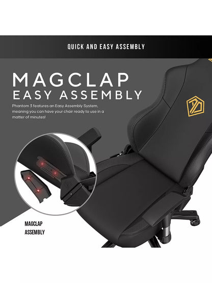 Anda seat Phantom 3 Faux Leather Premium Gaming Chair,  Black
