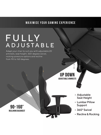 Anda seat Phantom 3 Faux Leather Premium Gaming Chair,  Black