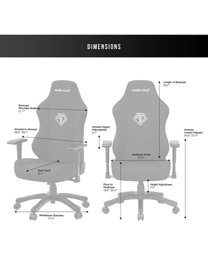 Anda seat Phantom 3 Faux Leather Premium Gaming Chair,  Black