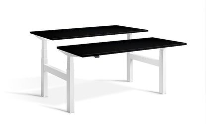 Lavoro Design Duo Adjustable Desk, White Frame, Solid Top