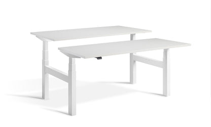 Lavoro Design Duo Adjustable Desk, White Frame, Solid Top