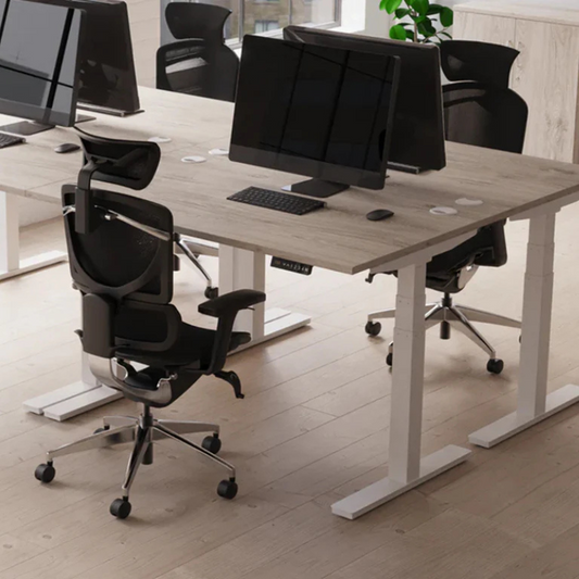 Dynamic Air Height Adjustable Desk With Cable Ports