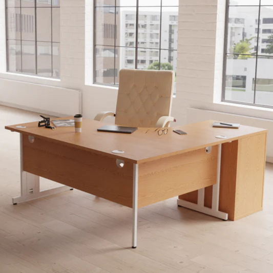 Dynamic Impulse 1800mm Cantilever Left Crescent Desk Workstation