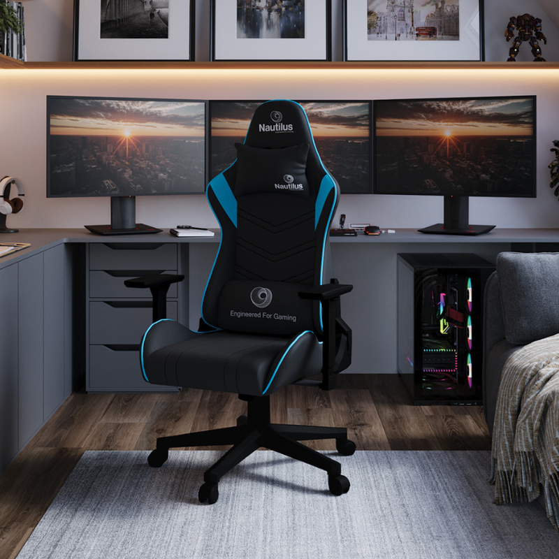 Nautilus Designs Apollo Ergonomic Gaming Chair with 4D Multi-Dimensional Armrest & 155° Tilt