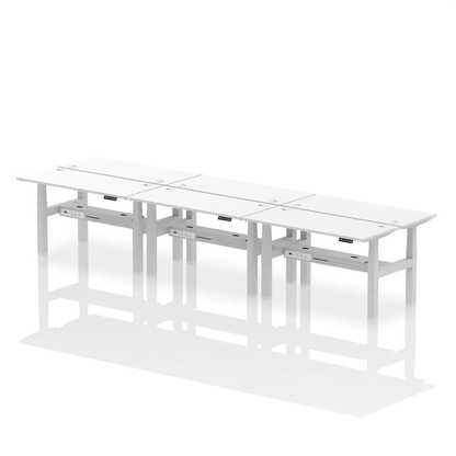 Dynamic Air Back-to-Back Slimline Height Adjustable Bench Desk - 6 Person