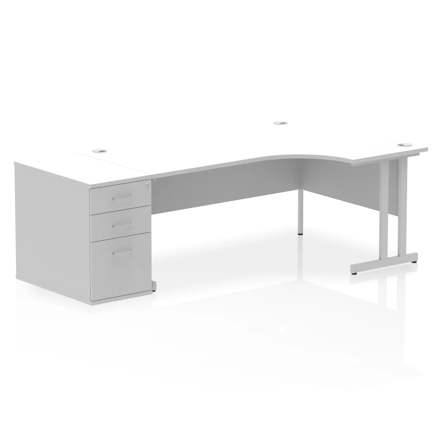 Dynamic Impulse 1800mm Cantilever Right Crescent Desk Workstation