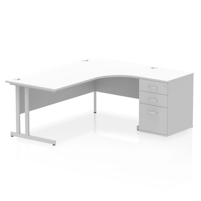 Dynamic Impulse 1800mm Cantilever Right Crescent Desk Workstation