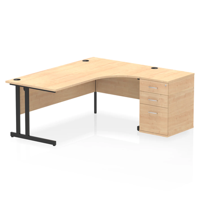 Dynamic Impulse 1800mm Cantilever Right Crescent Desk Workstation