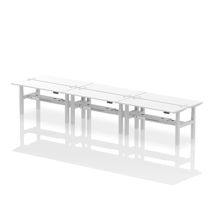 Dynamic Air Back-to-Back Slimline Height Adjustable Bench Desk - 6 Person