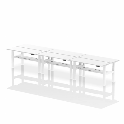 Dynamic Air Back-to-Back Slimline Height Adjustable Bench Desk - 6 Person