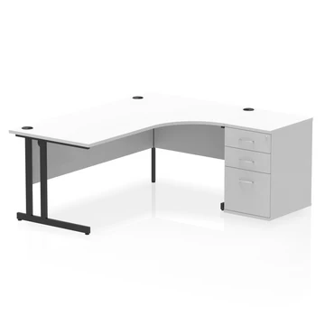 Dynamic Impulse 1800mm Cantilever Right Crescent Desk Workstation