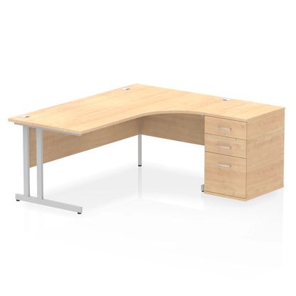 Dynamic Impulse 1800mm Cantilever Right Crescent Desk Workstation