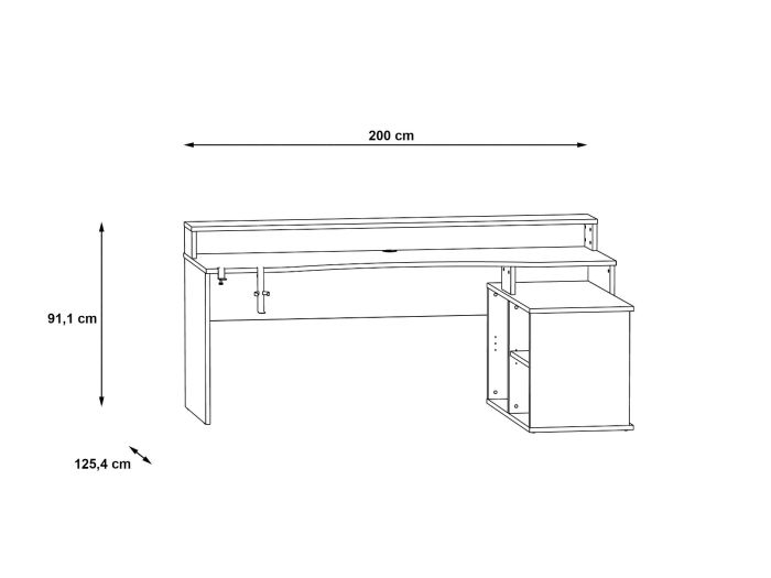 Flair Power W L Shaped Corner Gaming Desk